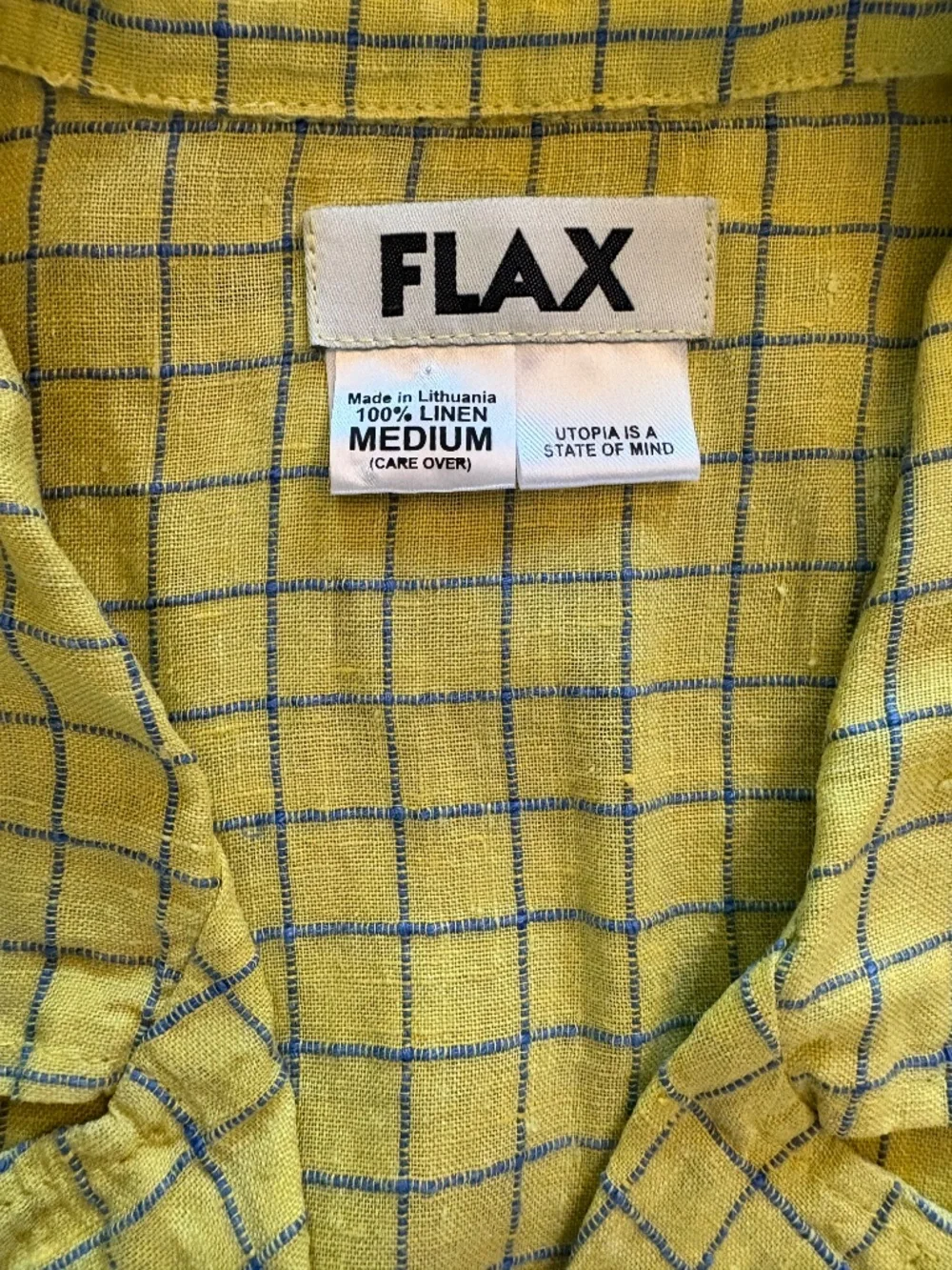 FLAX 100% Linen Plaid Jacket Size M Lagenlook